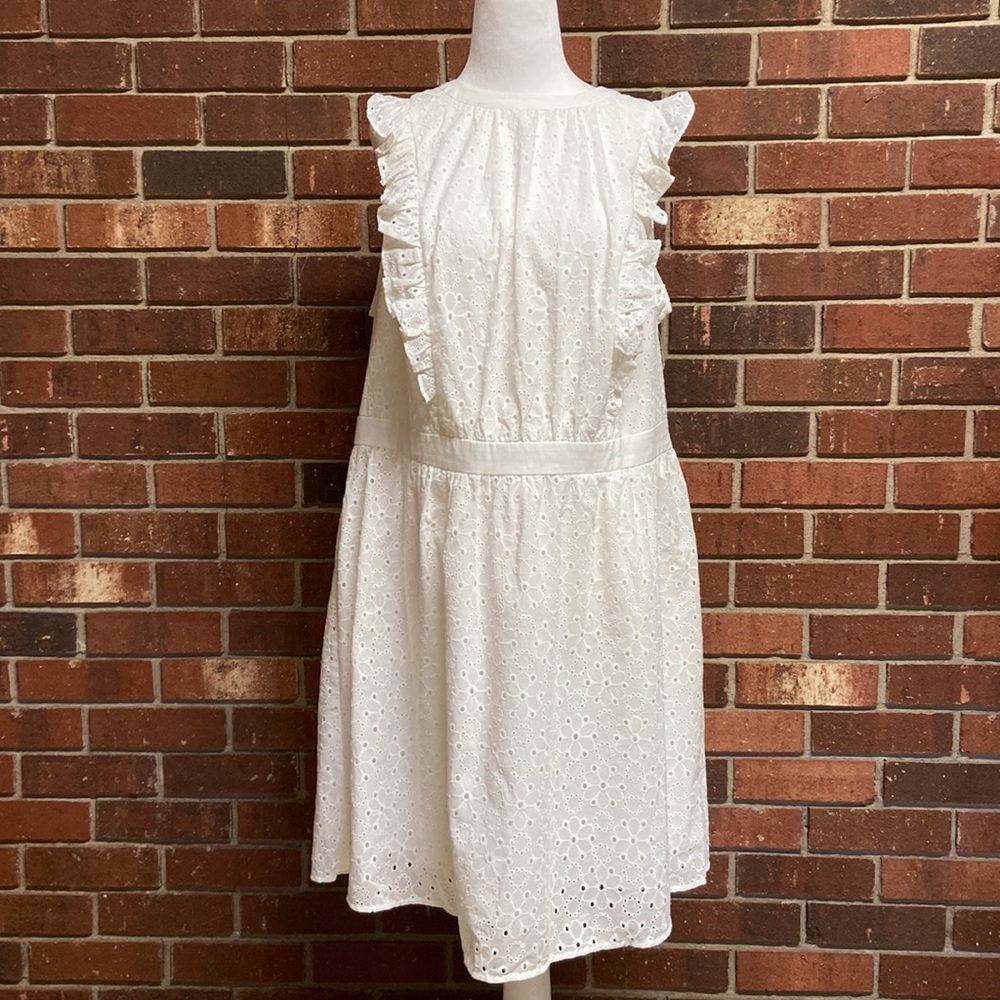 ModCloth White Floral Eyelet Midi Dress Size 16W